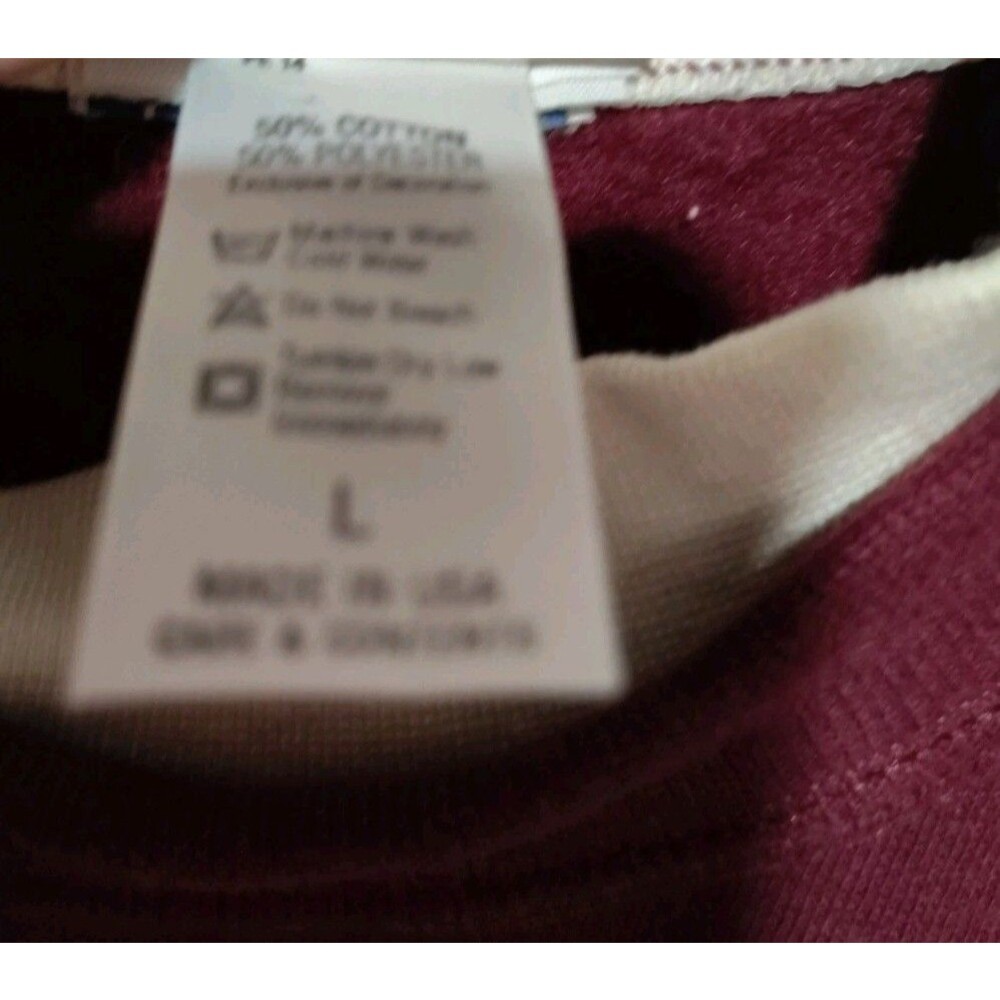 Vintage Top Threads Sweatshirt Womens L Christmas Rocking CAT Granny Relaxed Fit - Picture 7 of 7